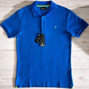 POLO MEN'S Short Sleeve Pique Golfer in COBALT Size M